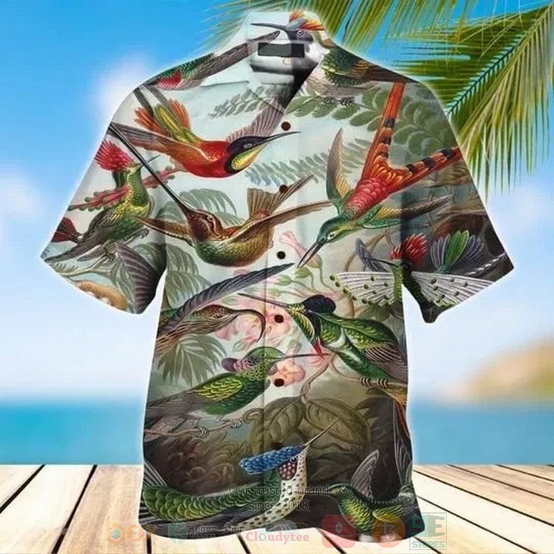 Hummingbird Short Sleeve Hawaiian Shirt