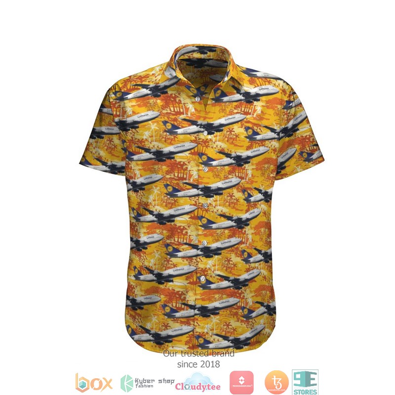 Lufthansa Boeing 747 40Orange Hawaiian Shirt - HomeFavo