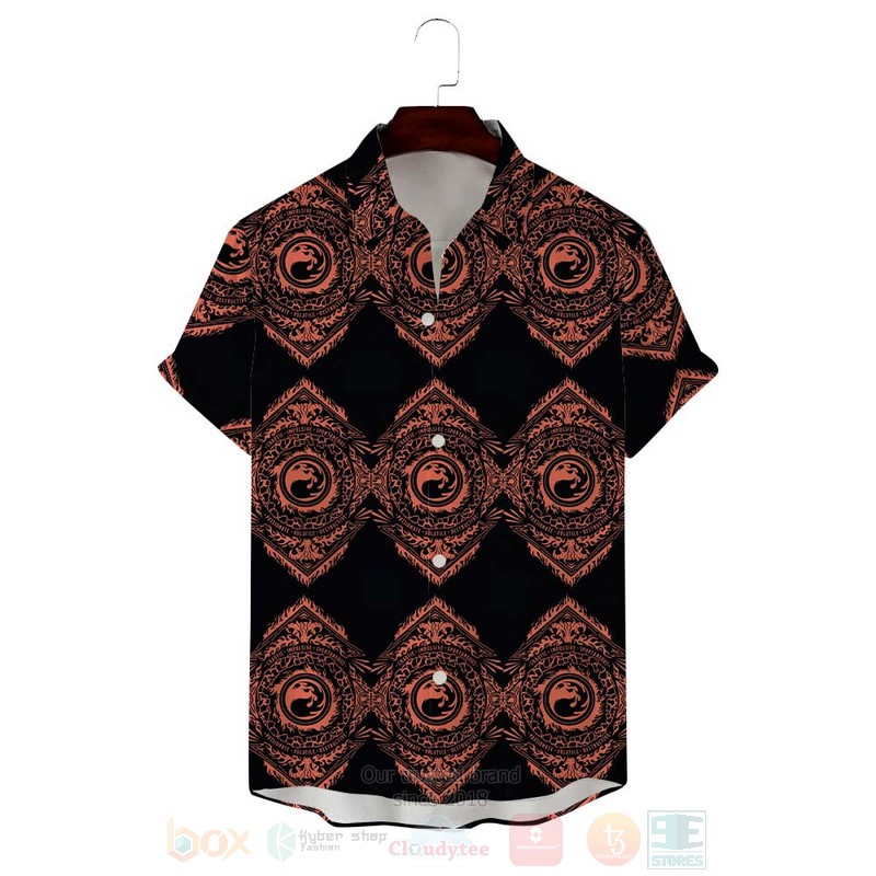 Mtg Red Mana Symbol Black Brown Hawaiian Shirt - HomeFavo