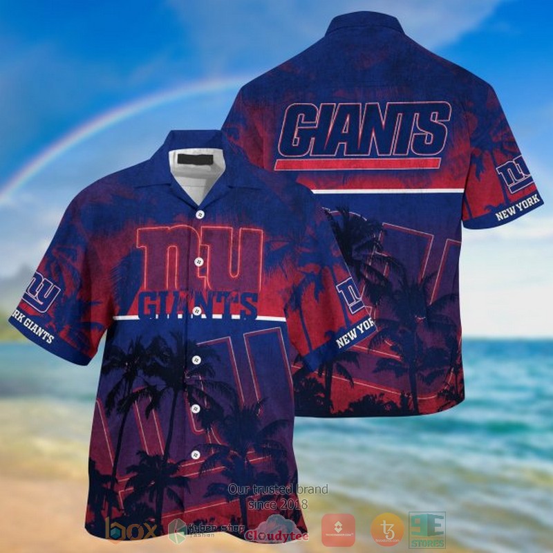 New York Giants Nfl Palm Tree Hawaiian Shirt