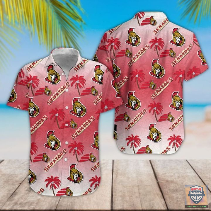 Ottawa Senators Logo Pattern Hawaiian Shirt - HomeFavo