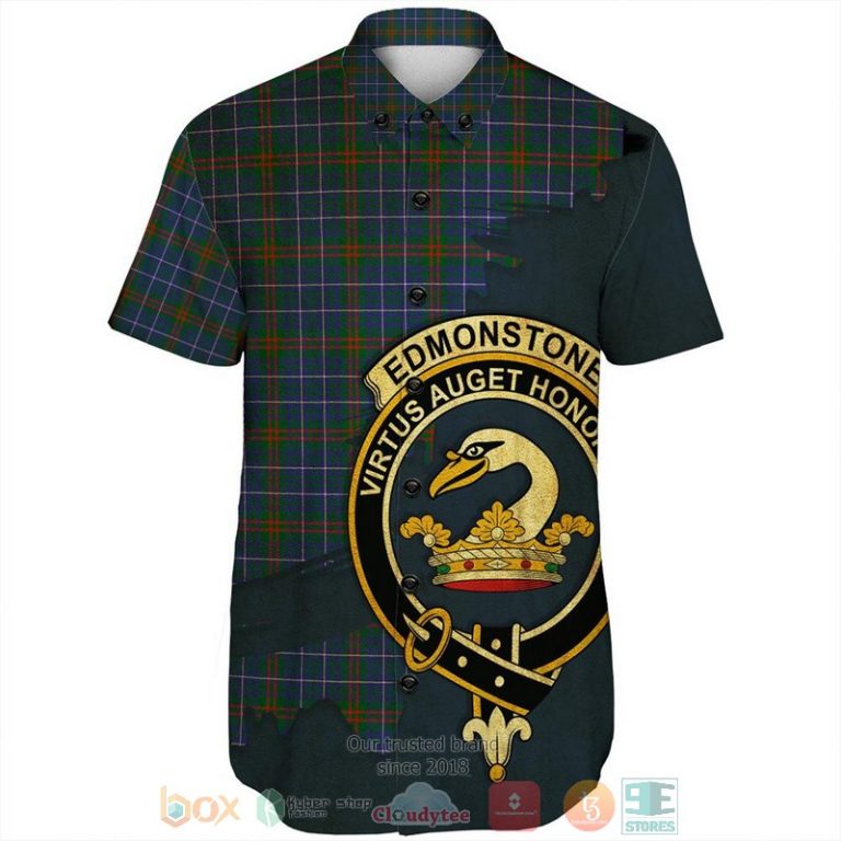 Personalized Edmonstone Tartan Crest Custom Hawaiian Shirt - HomeFavo