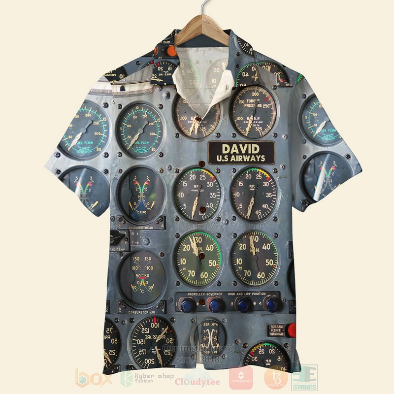 Pilot Flight Instruments Panel Personalized Hawaiian Shirt