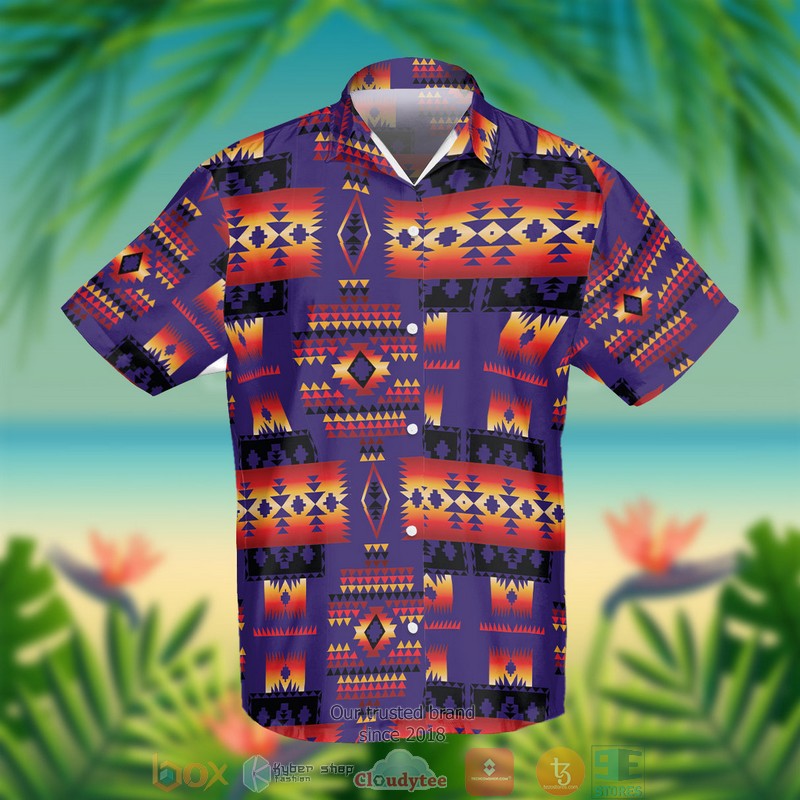 Purple Native Tribes Native American Hawaiian Shirt - HomeFavo