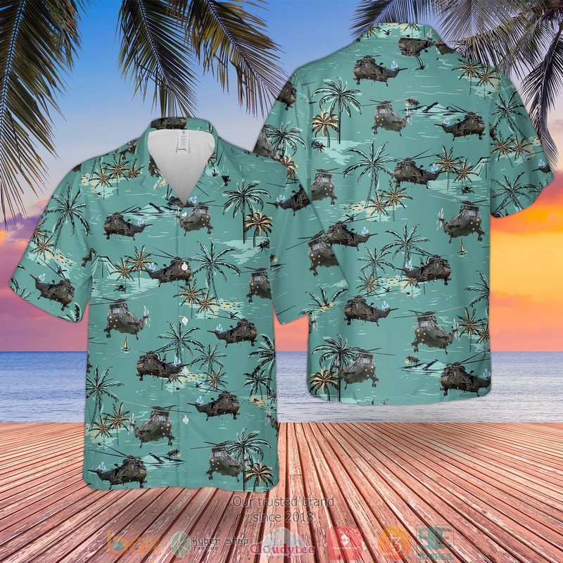 Rn Westland Sea King Hc4 Jungly Green Hawaiian Shirt