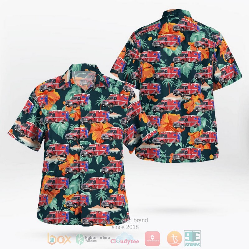 San Diego California Amr Ambulance Hawaiian Shirt