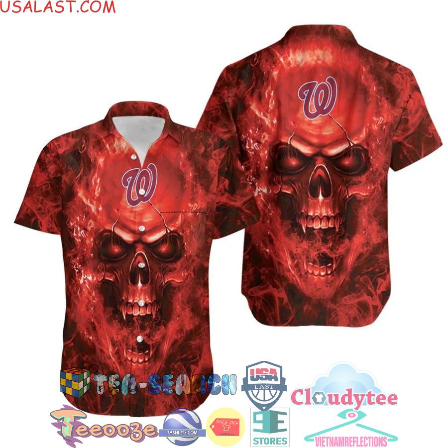 Skull Washington Nationals Mlb Hawaiian Shirt