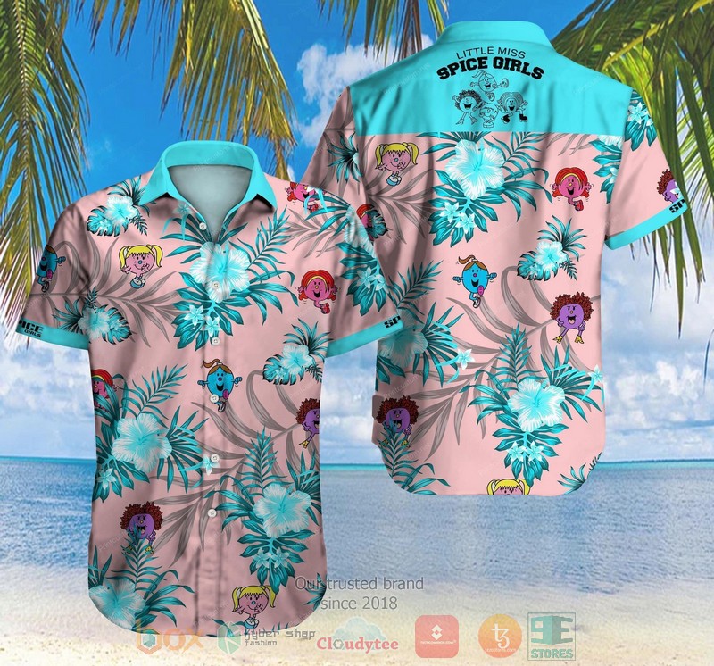 Spice Girls Cyan Hibiscus Hawaiian Shirt