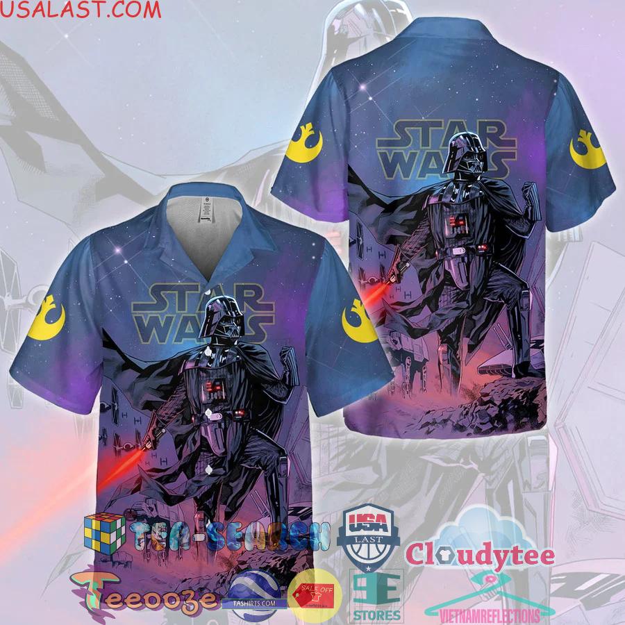 Star Wars Darth Vader Lightsaber Aloha Summer Beach Hawaiian Shirt