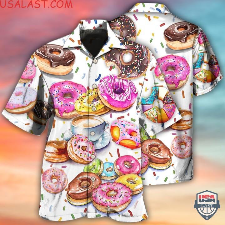 Summer Dunkin Donut Colorful Hawaiian Shirts - HomeFavo