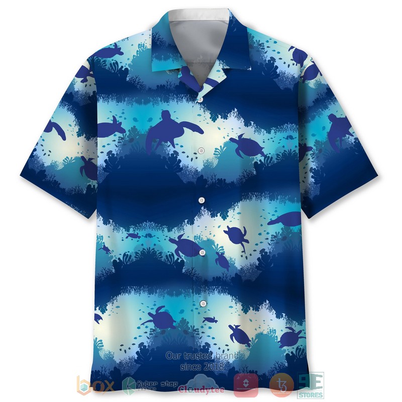 Turtle Blue Ocean Hawaiian Shirt