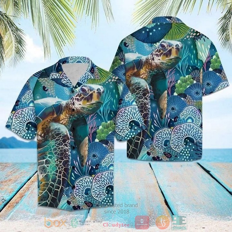 Turtle Under The Sea Hawaiian Shirt