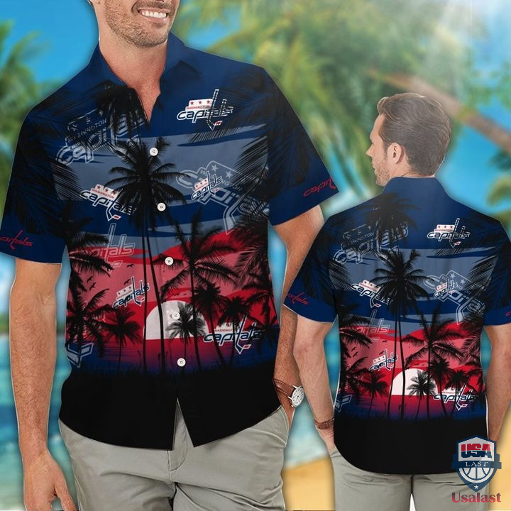 Washington Capitals Palm Tree Hawaiian Shirt - HomeFavo