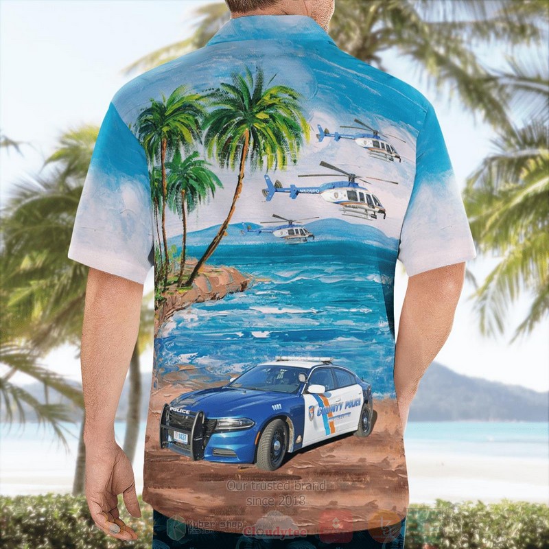 Westchester County Police Department Bell 407 Dodge Chargers Hawaiian Shirt