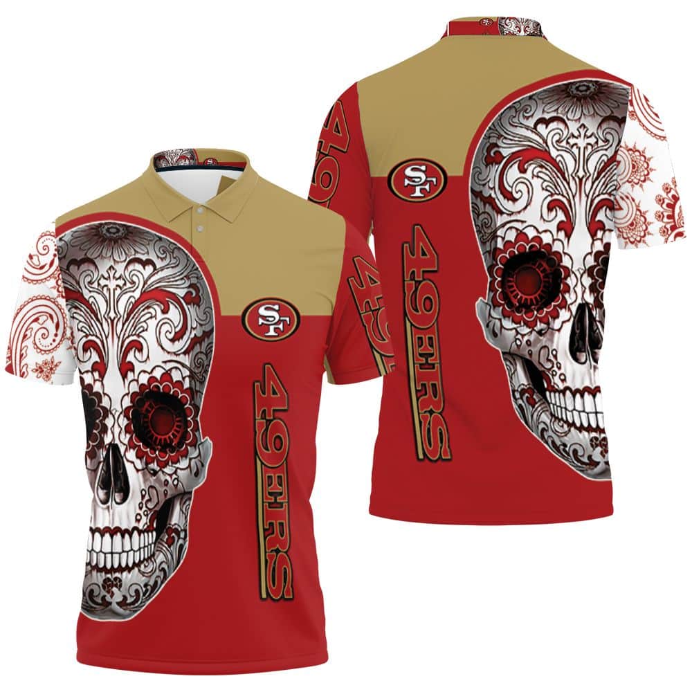 3D San Francisco 49ers Sugar Skull Fan Polo Shirt All Over Print Shirt ...