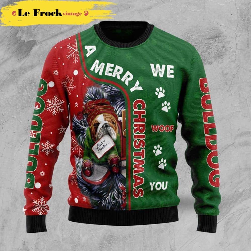 A Merry Christmas We Woof You Dog All-Over Print Thicken Sweater Travis ...