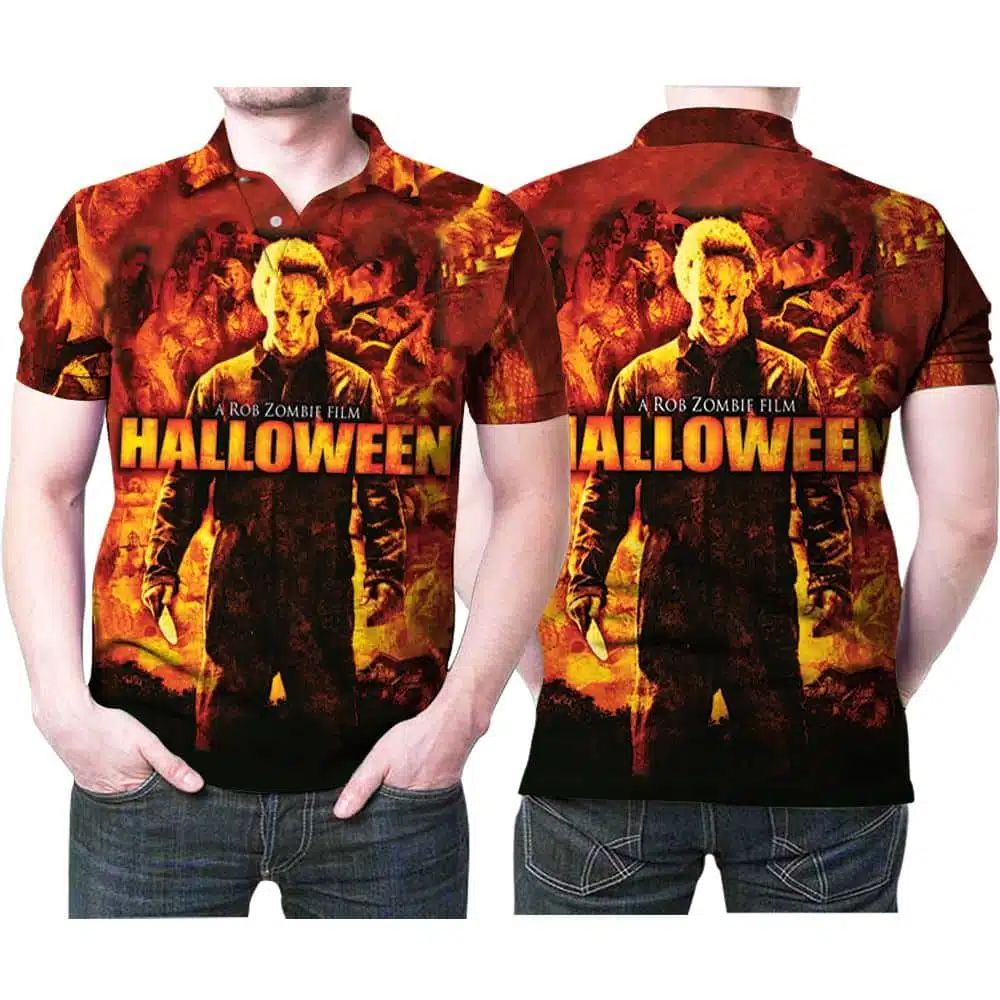 A Rob Zombie Halloween Michael Myers Killers Gift For Michael Myers Lovers Zombie Halloween Fans Polo Shirt All Over Print Shirt 1
