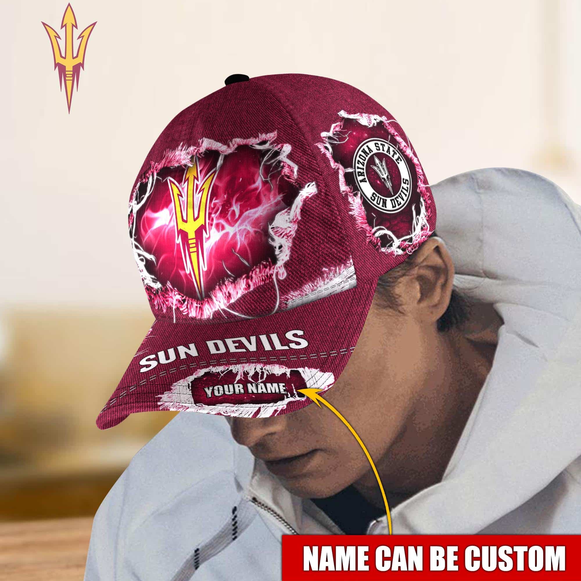 Arizona State Sun Devils Baseball Caps Custom Name - HomeFavo