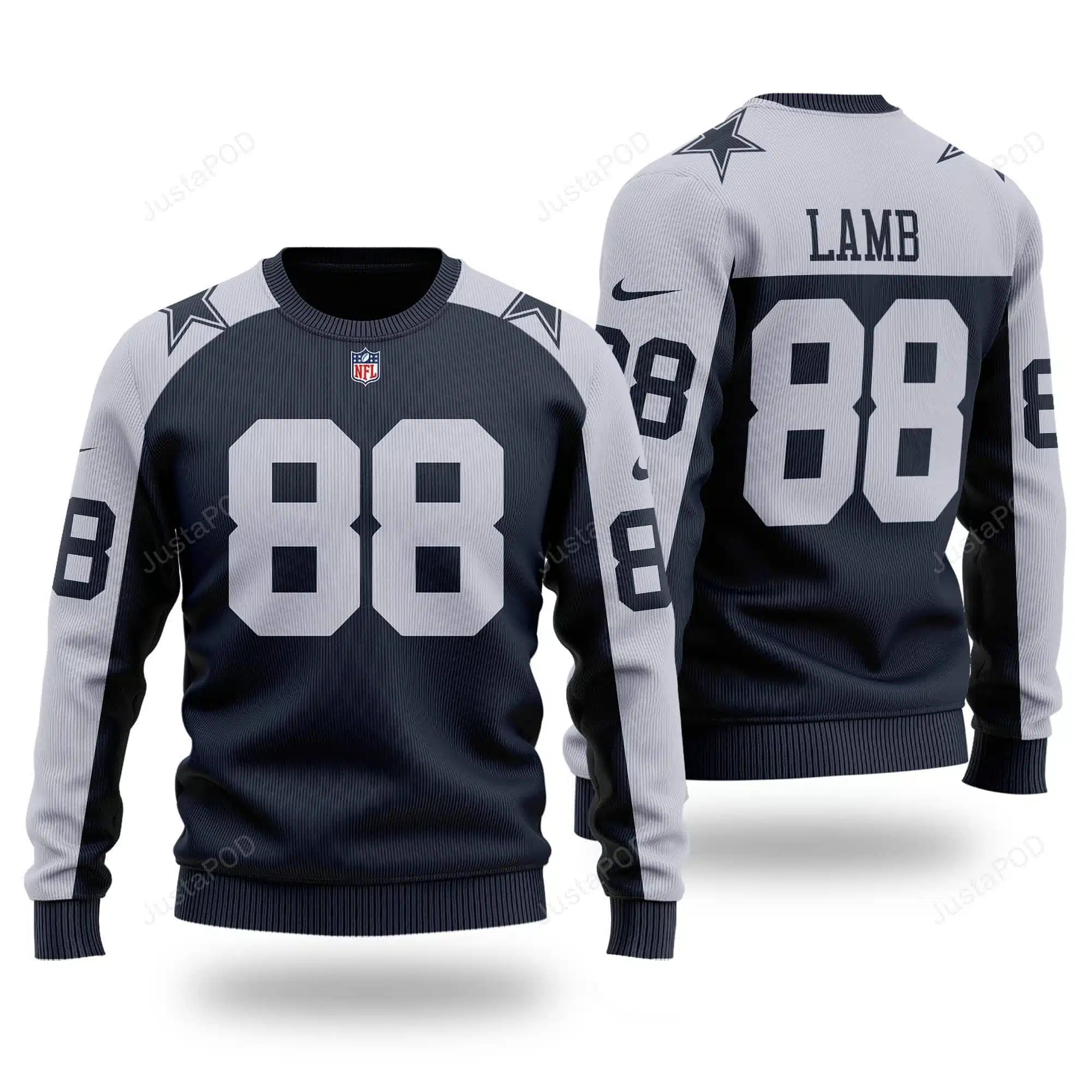 Ceedee Lamb 88 NFL Dallas Cowboys Christmas All-Over Print Thicken Sweater HFV7 Print Sweatshirt 1