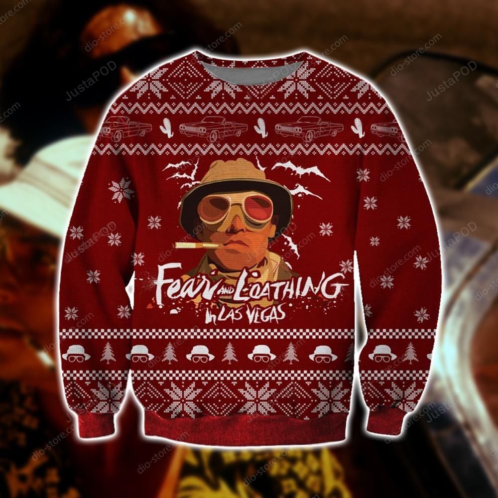 Fear And Loathing In Las Vegas Knitting Pattern For Unisex Christmas All Over Print Thicken Sweater