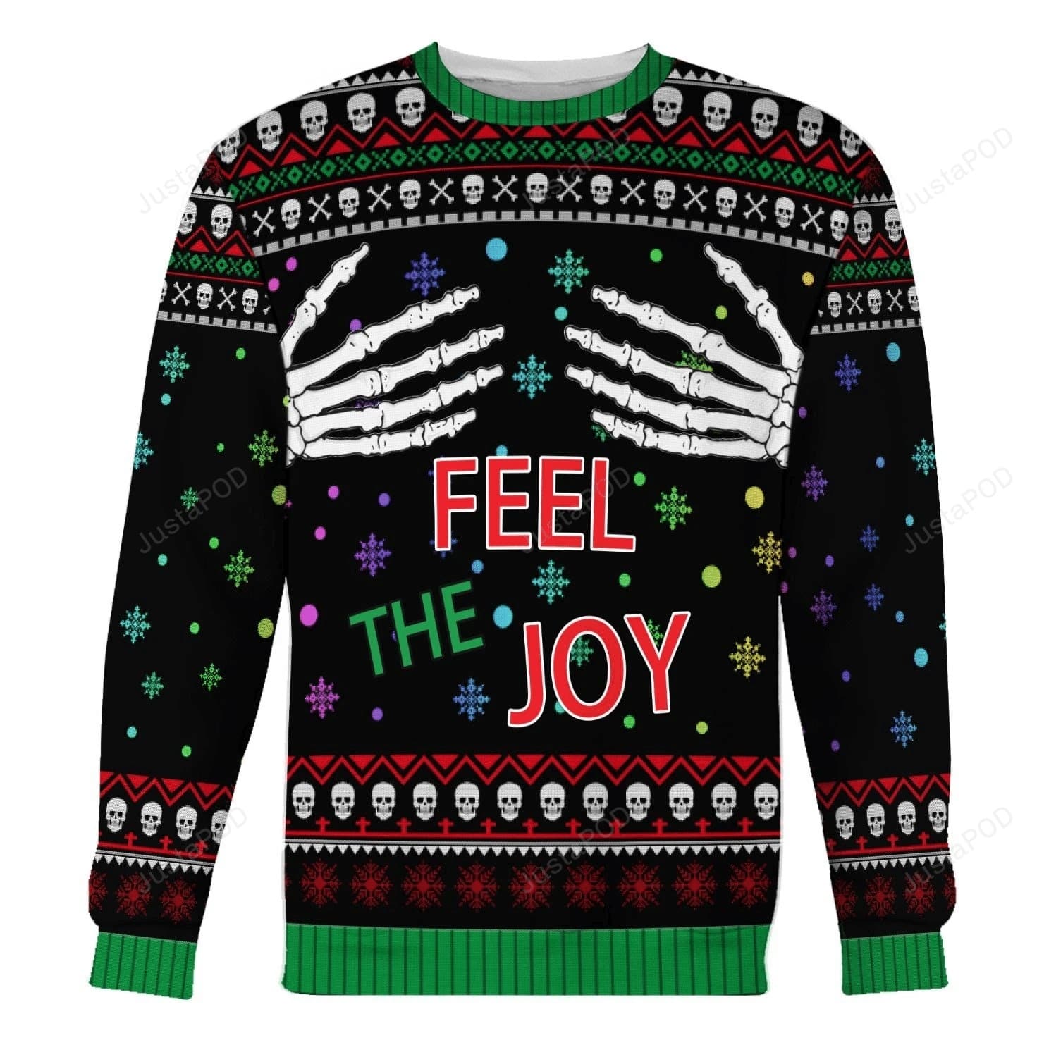 Feel The Joy Christmas Warmth Thicken Sweater Shirt Print Sweatshirt