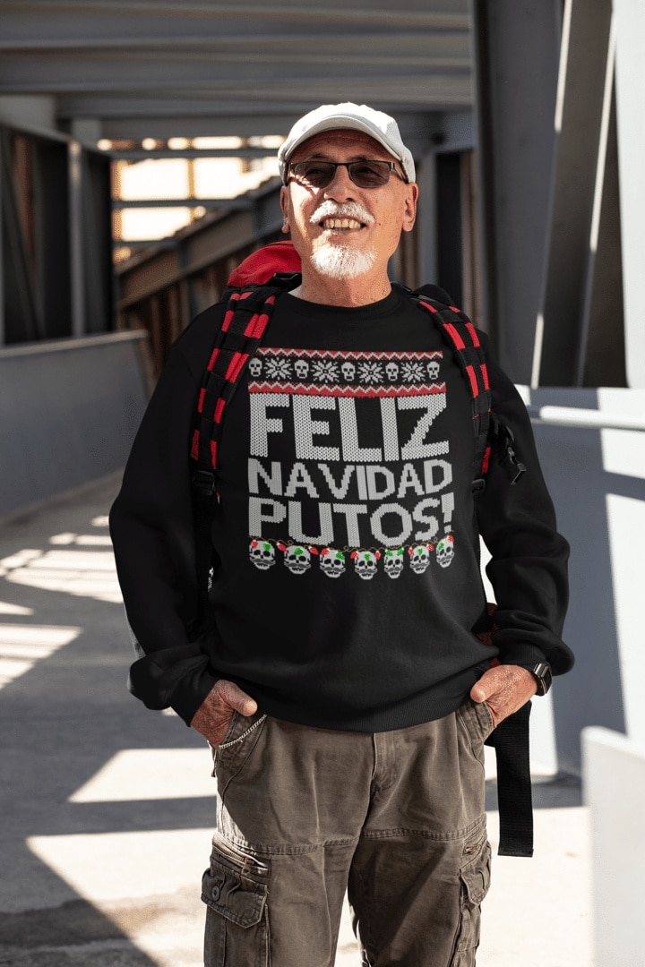 Feliz Navidad Christmas Warmth Thicken Sweater Shirt Print Sweater Shirt