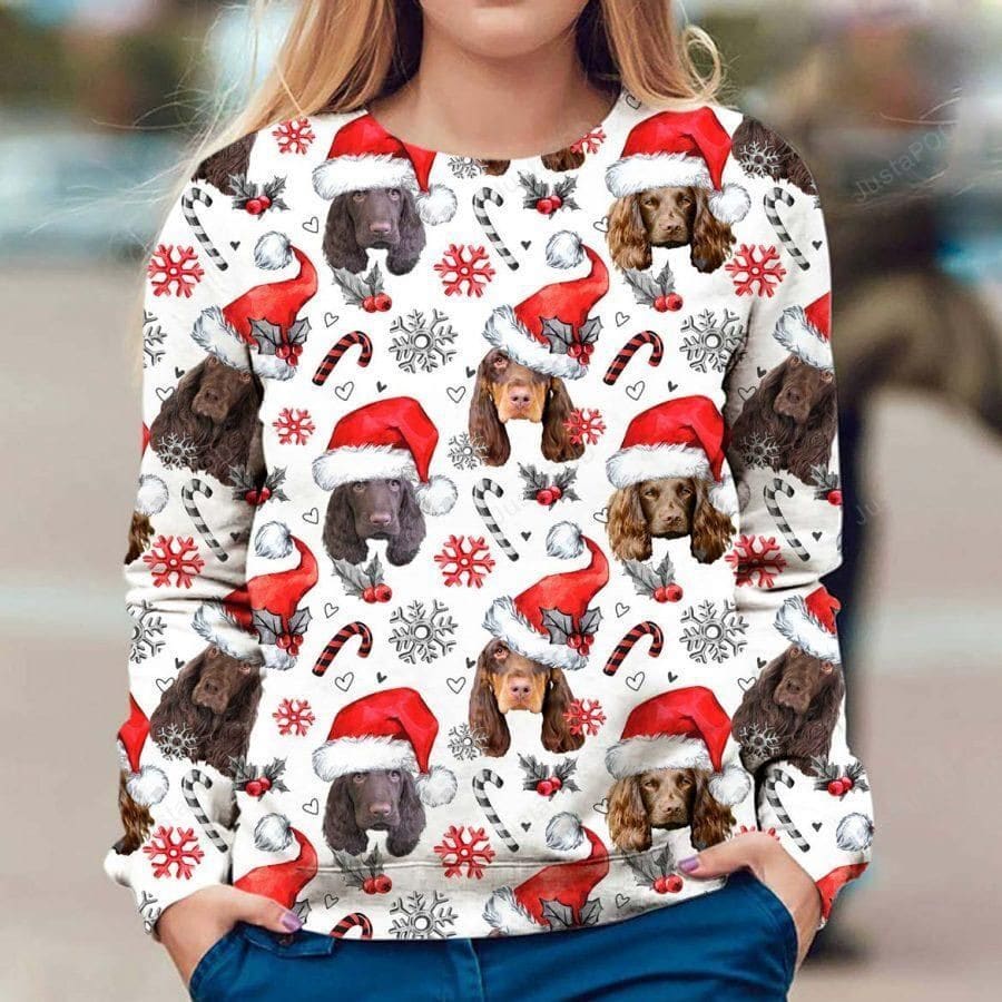 Field Spaniel Christmas Warmth Thicken Sweater Shirt Print Sweater Shirt