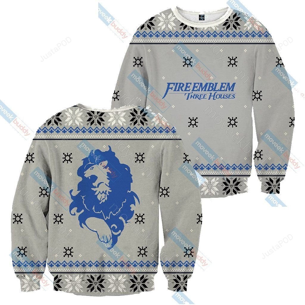 Fire Emblem Three HoUses The Blue Lions Christmas All-Over Print Thicken Sweater Shirt