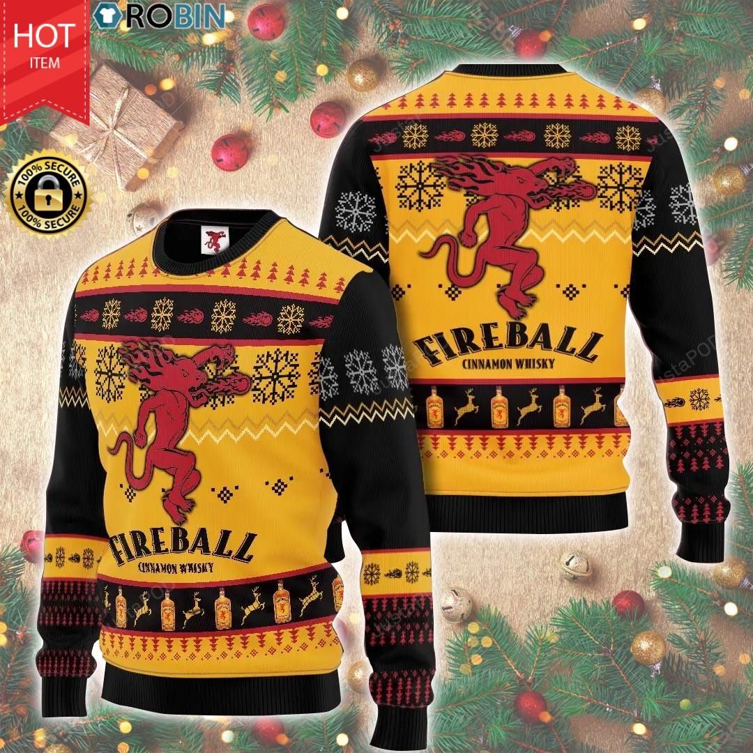 Fireball Cinnamon Whisky All Over Print Thicken Sweater