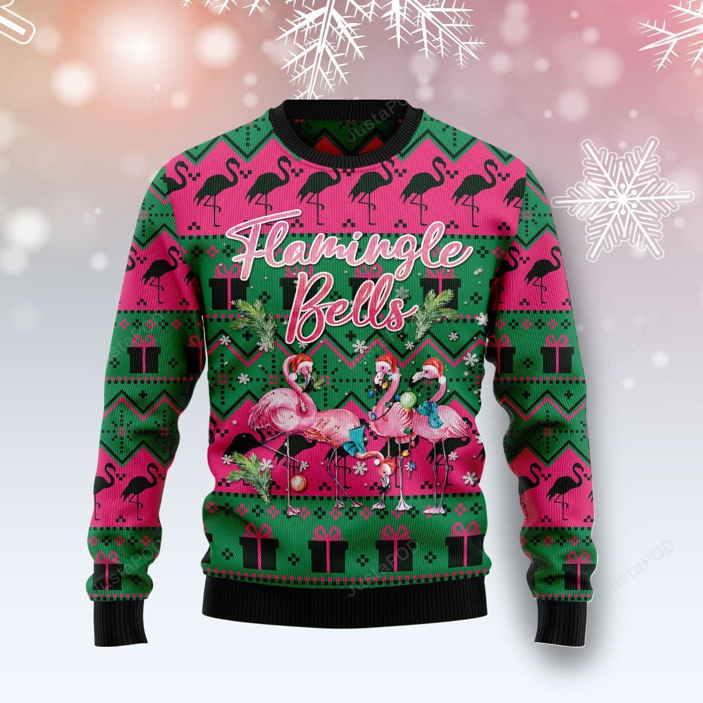 Flamingle Bells Christmas Warmth Thicken Sweater Shirts 