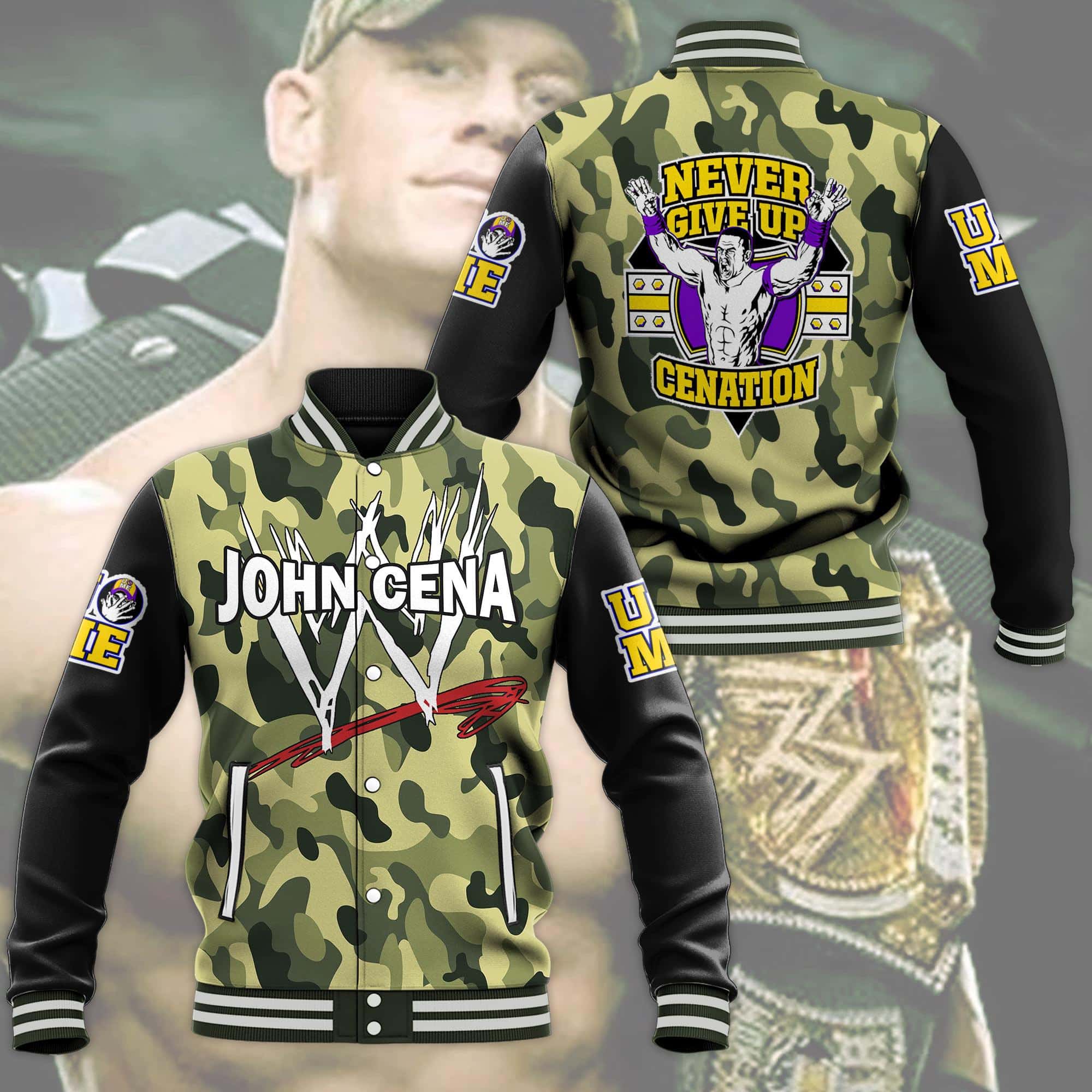 John Cena Cenation WWE Baseball Jacket - HomeFavo