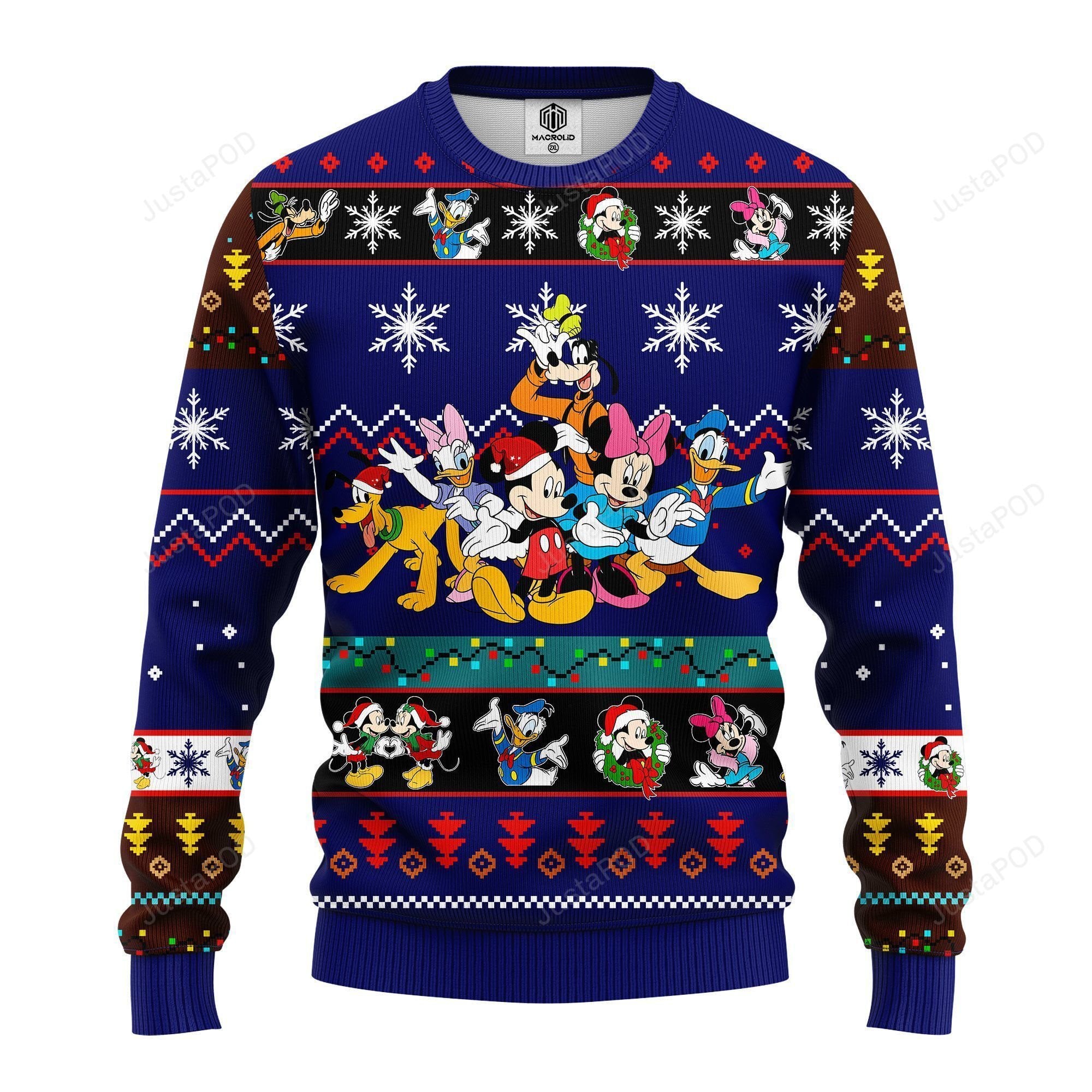 Mickey MoUse And Friends Christmas Warmth Thicken Sweater Shirt Print