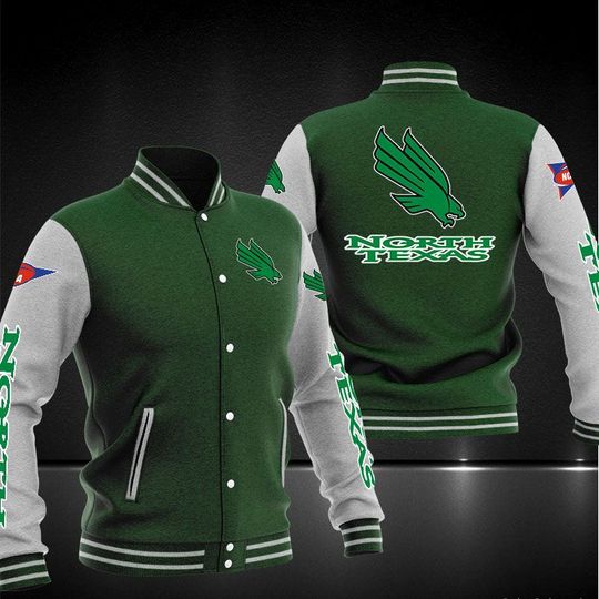 NCAA North Texas Mean Green Green White Baseball Jacket - HomeFavo