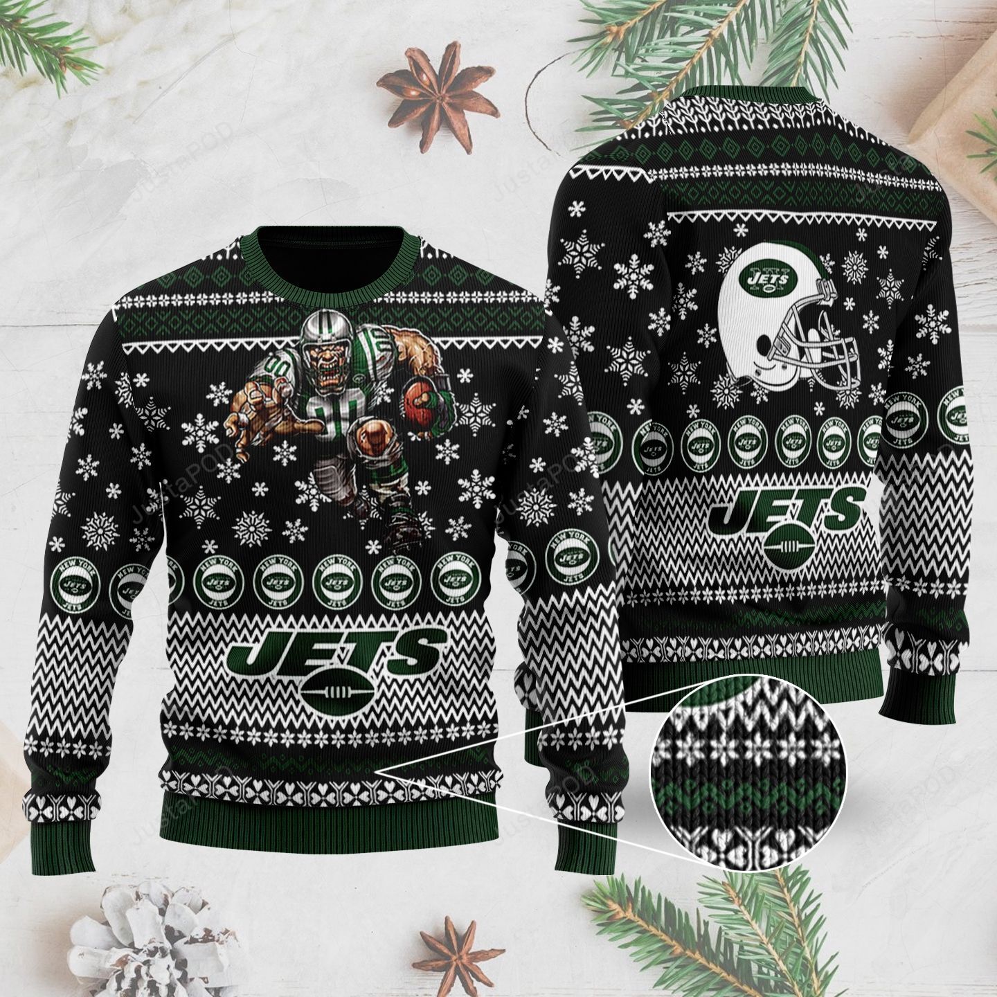 New York Jets All Over Print Thicken Sweater 1