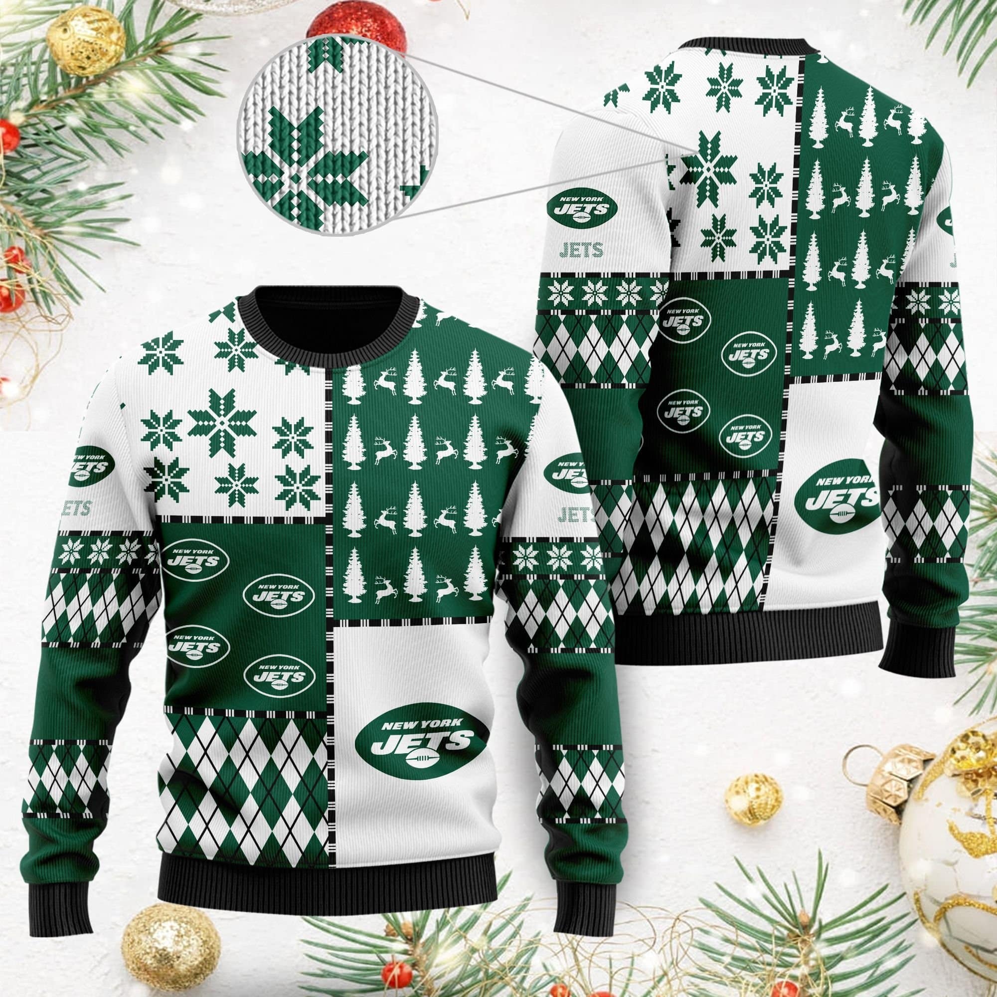 New York Jets Christmas All Over Print Thicken Sweaters Best Christmas Gift 1