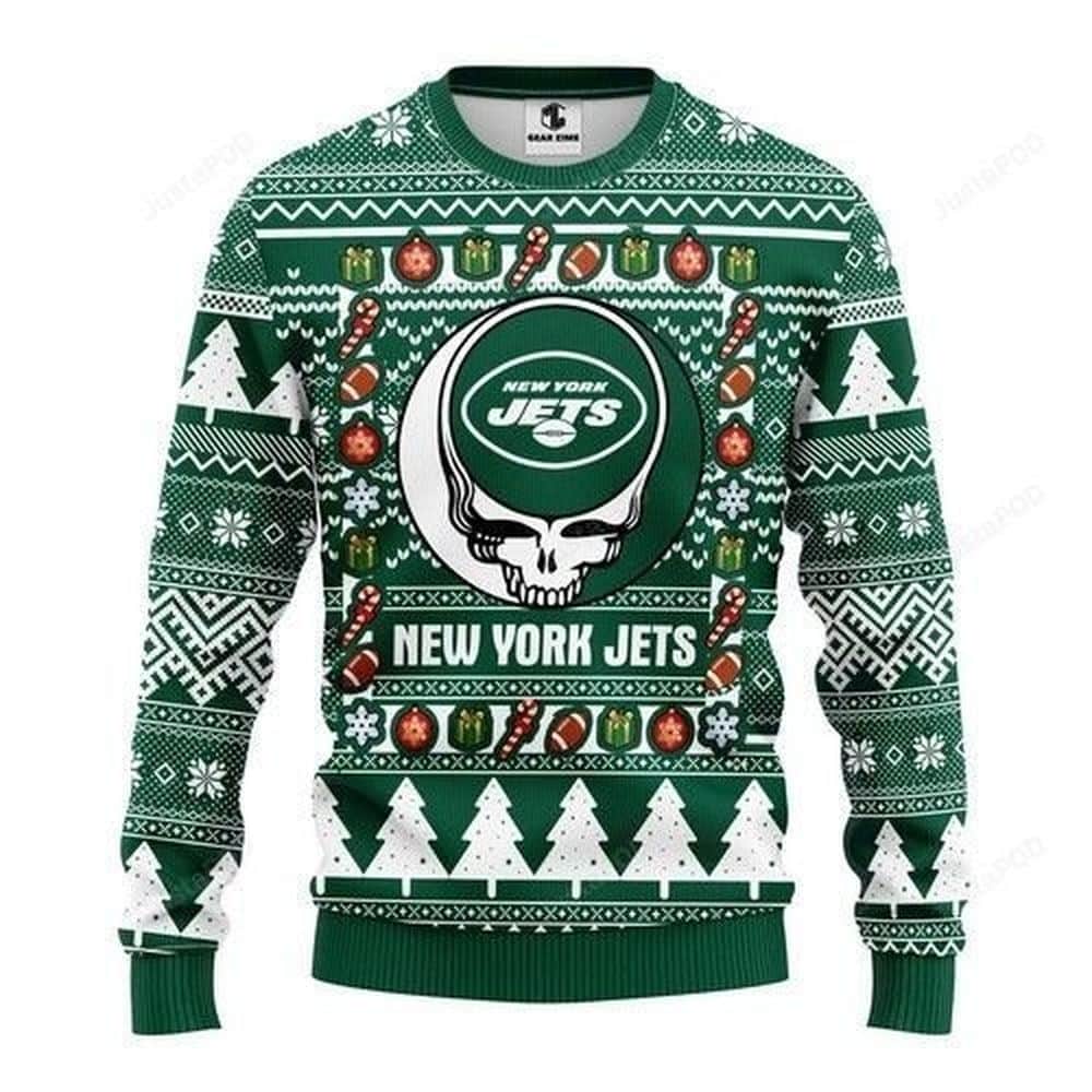 New York Jets Thicken Sweater Shirt Grateful Dead All Over Print Thicken Sweater 1