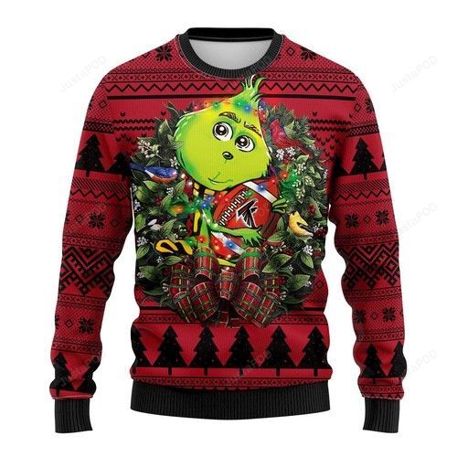 NFL Atlanta Falcons Grinch Hug All Over Print Thicken Sweater 1