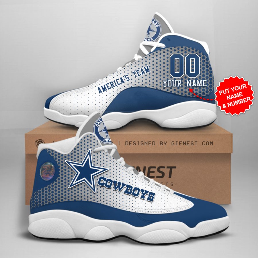 NFL Dallas Cowboys Custom Name AJ-13 Shoes V15 - HomeFavo