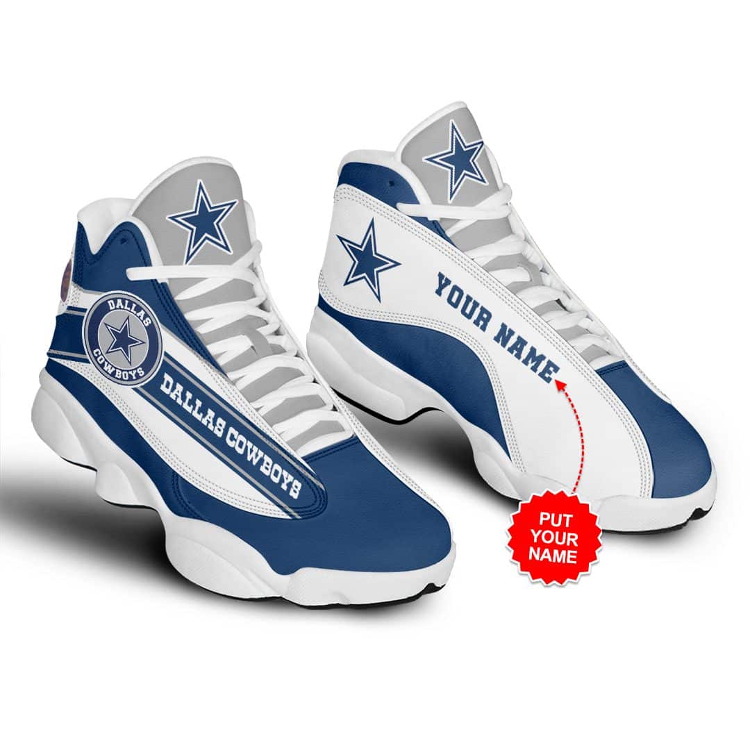 NFL Dallas Cowboys Custom Name AJ-13 Shoes V5 - HomeFavo