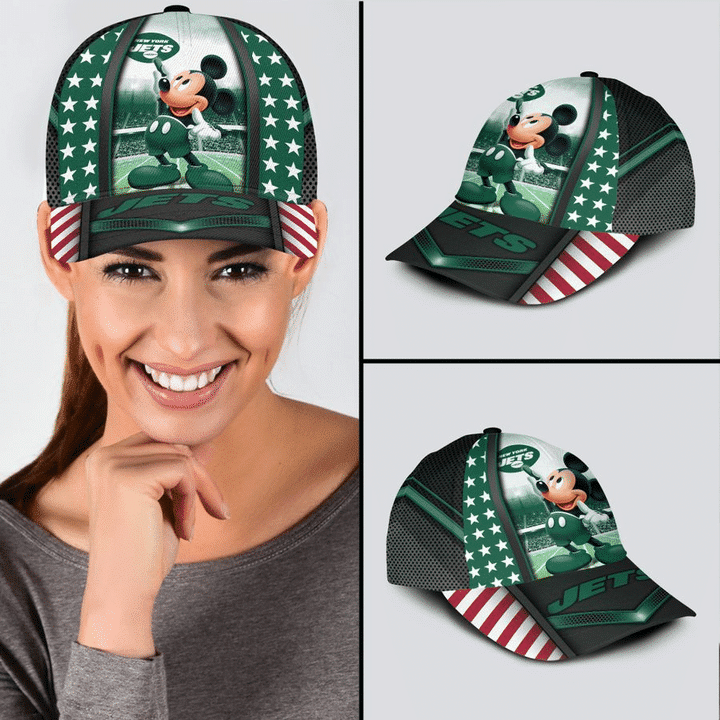 NFL New York Jets Mickey Mouse 3D Classic Cap - HomeFavo