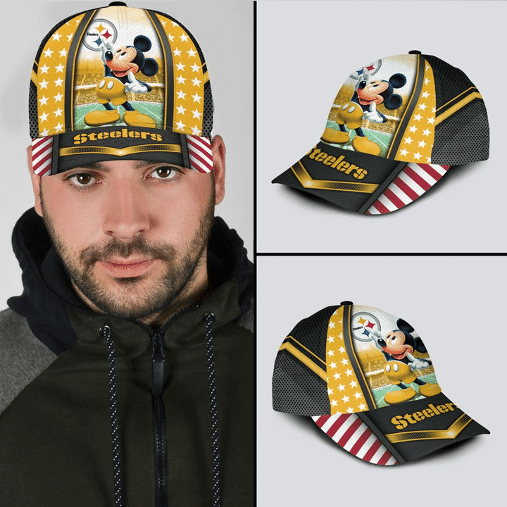 NFL Pittsburgh Steelers Mickey Mouse 3D Classic Cap - HomeFavo