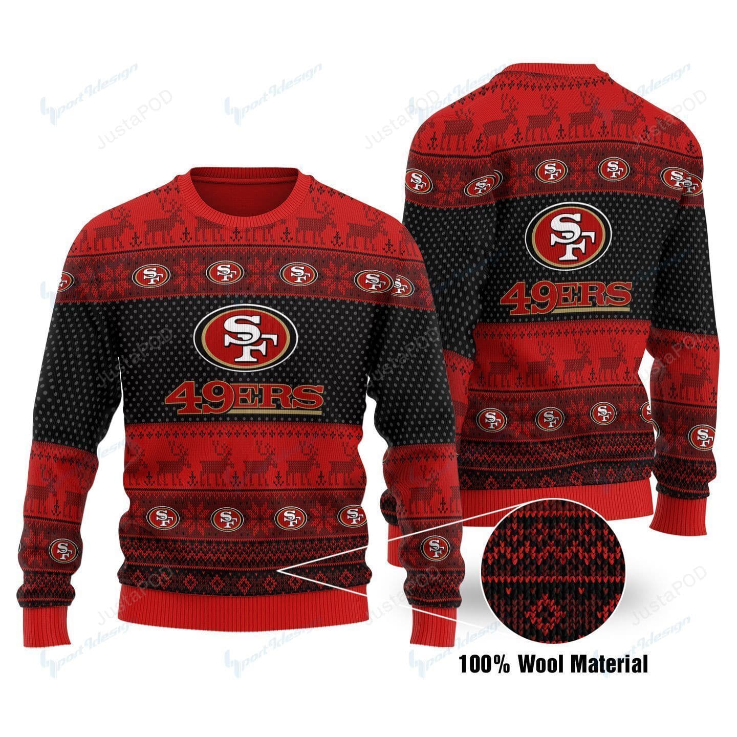 San Francisco 49Ers Christmas Warmth Thicken Sweater Shirt Print Sweatshirt HF5 1