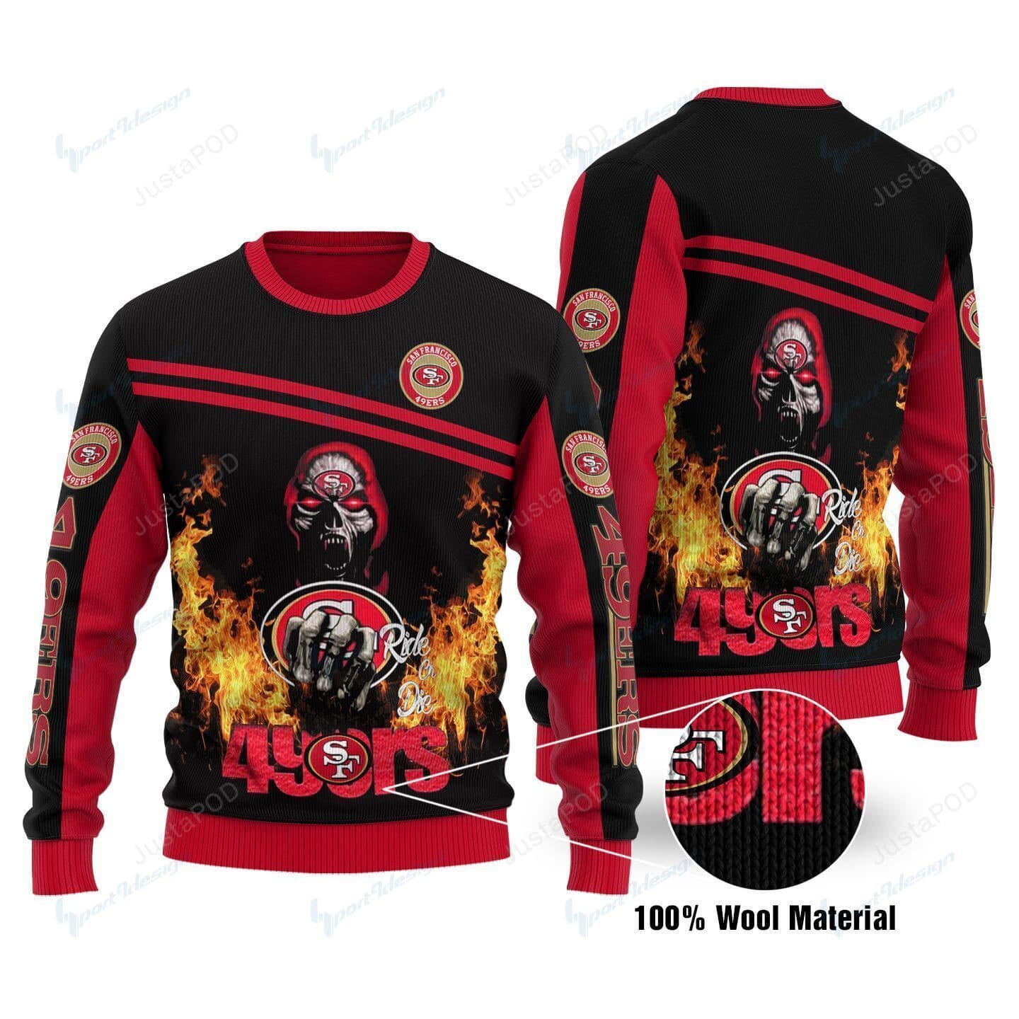 San Francisco 49Ers Christmas Warmth Thicken Sweater Shirt Print Sweatshirt HF6 1