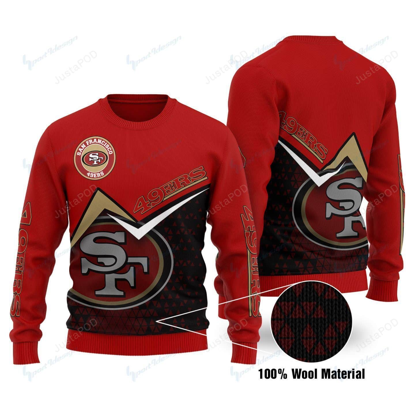 San Francisco 49Ers Christmas Warmth Thicken Sweater Shirt Print Sweatshirt HF1 1