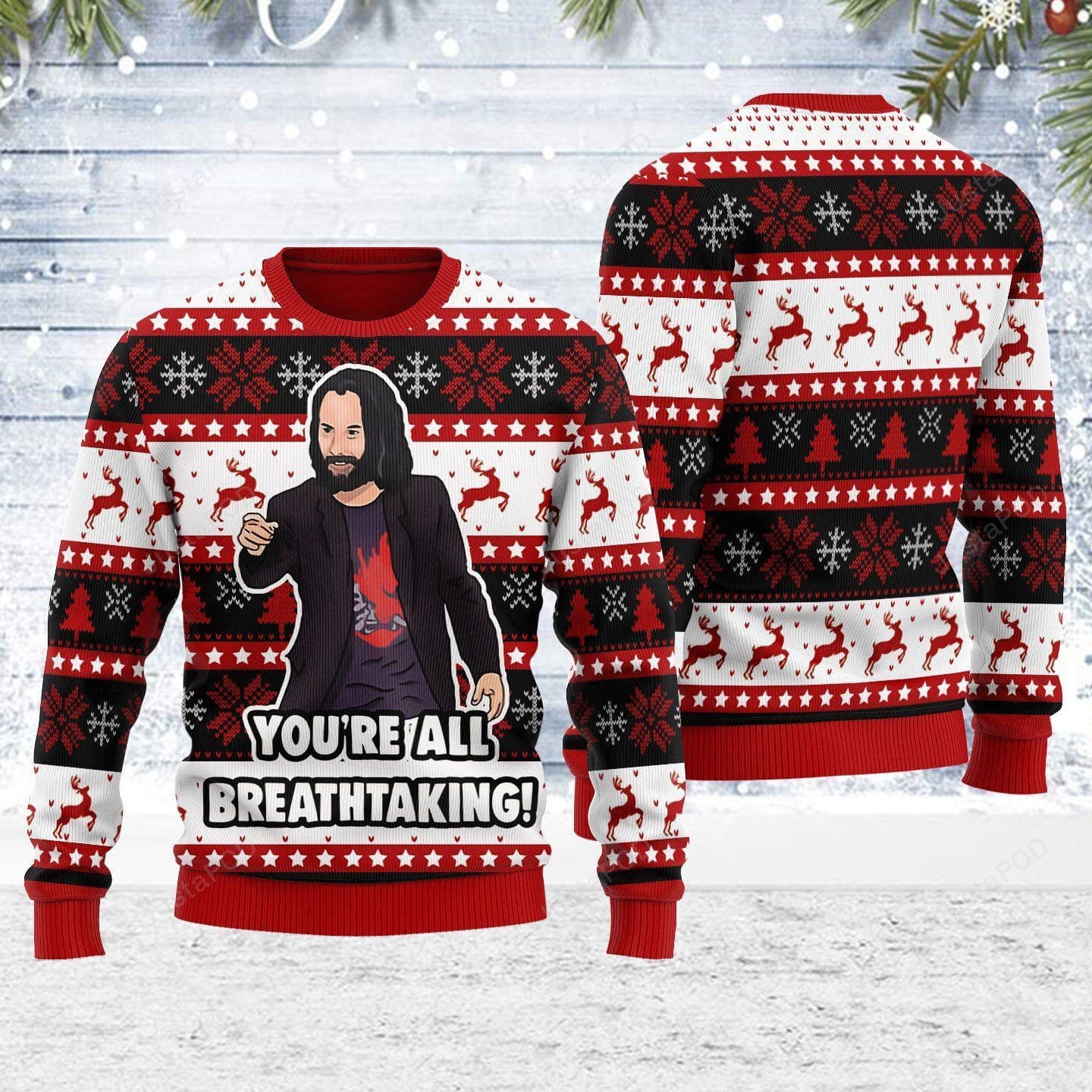 Youre All Breathtaking Christmas Warmth Thicken Sweater Shirt Print Sweatshirt