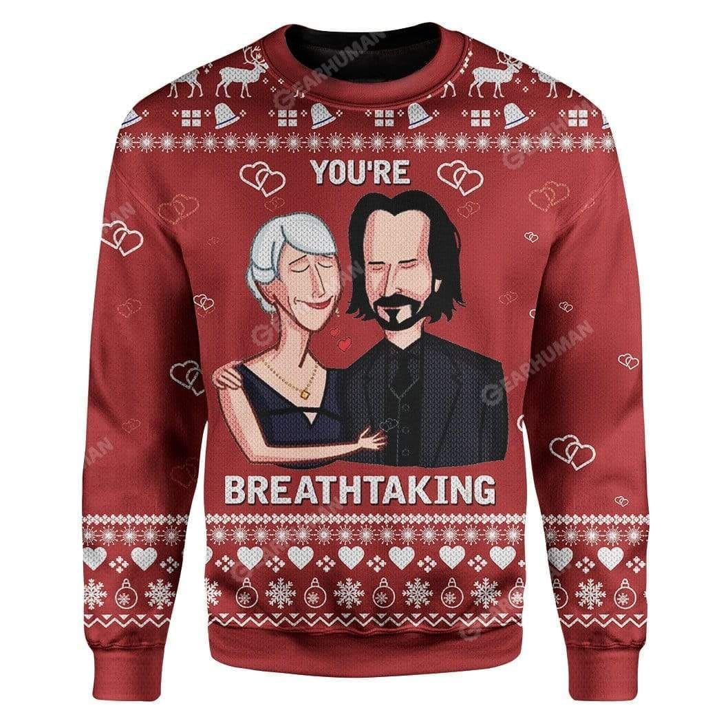 Youre Breathtaking Christmas Warmth Thicken Sweater Shirt Print Sweater Shirt