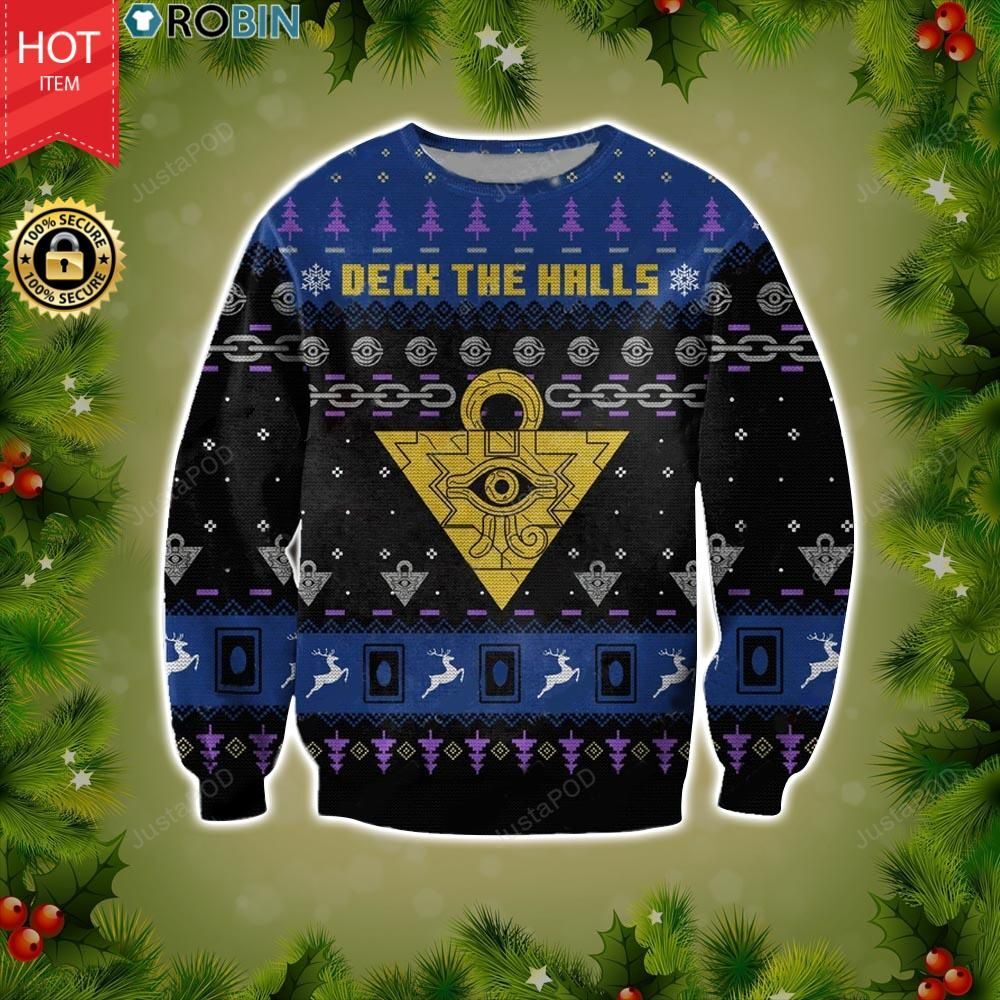 Yu Gi Oh Deck The Halls All Over Print Thicken Sweater