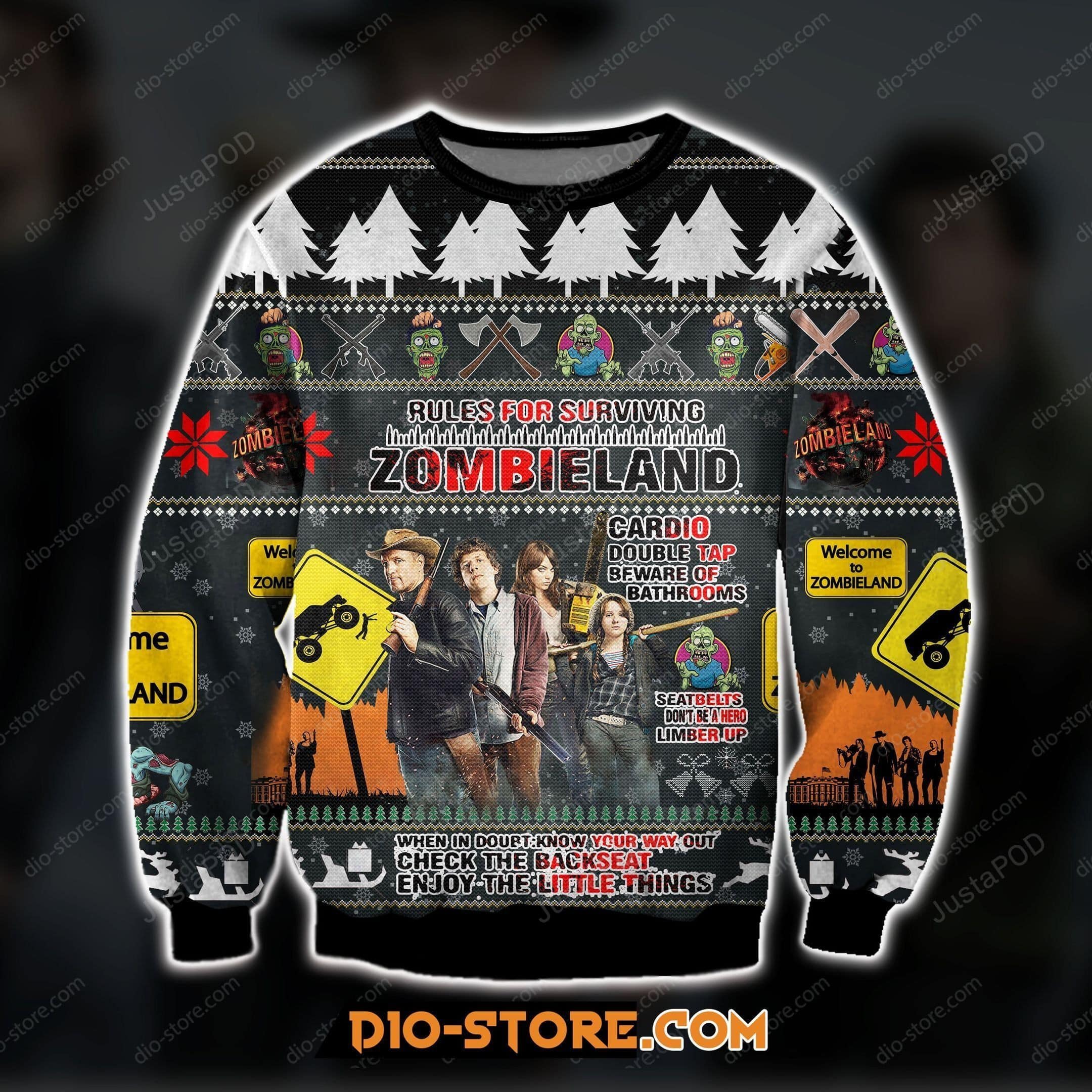 Zombieland Christmas Warmth Thicken Sweater Shirt Print Sweater Shirt