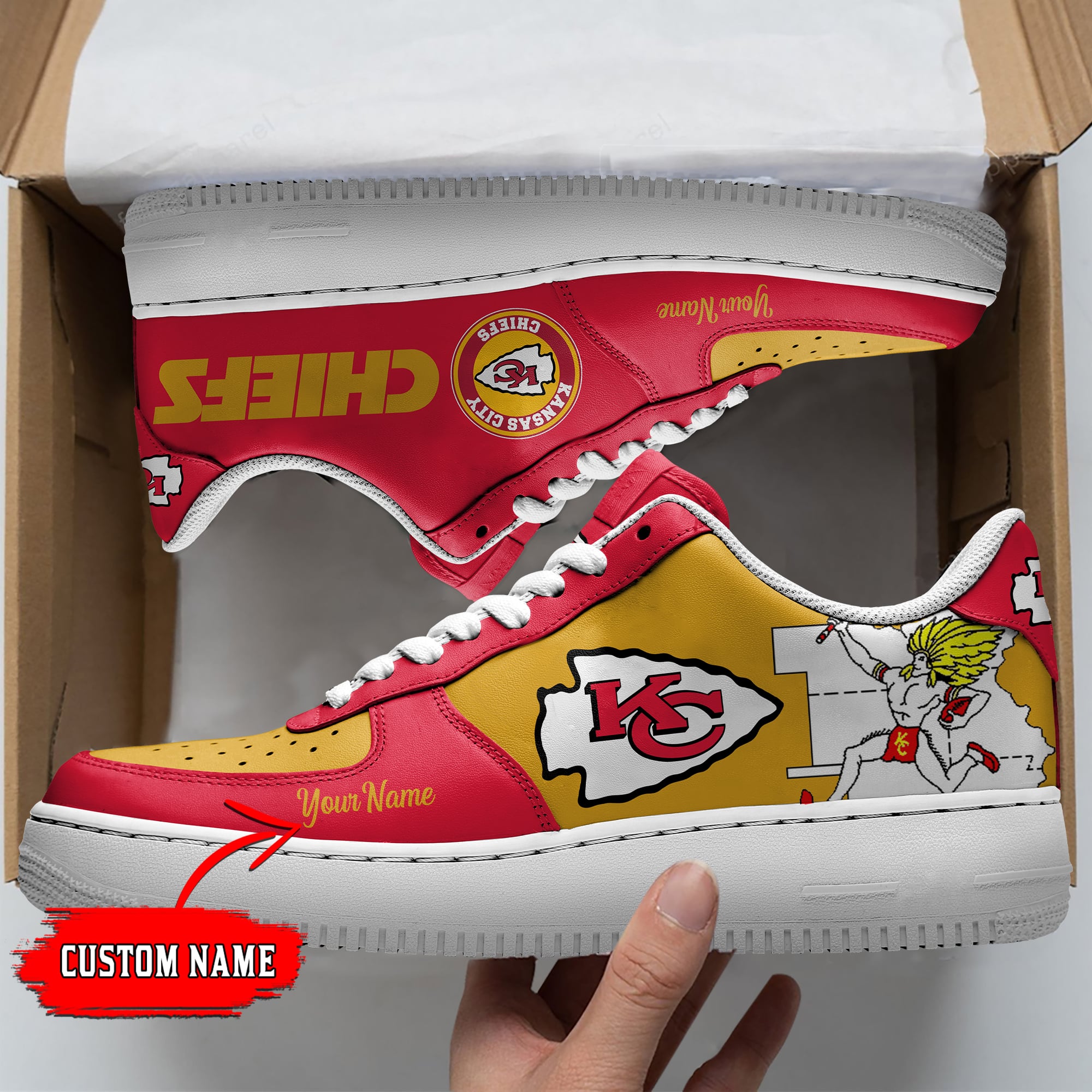 HFV 16 Kansas City Chiefs Custom Air Force One Sneakers For Fans - HomeFavo