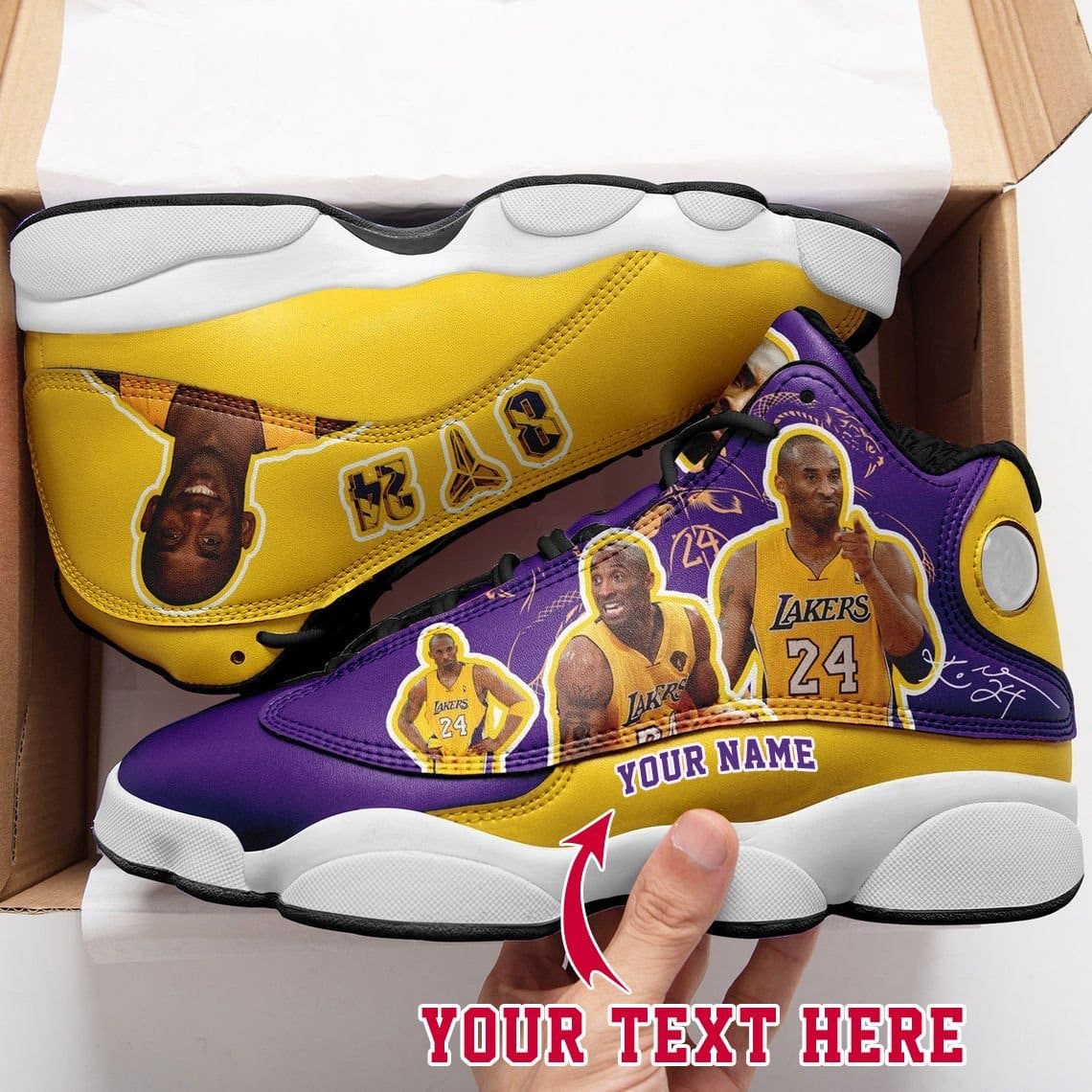 Kobe Bryant Laker Los Angeles Fans NBA J13 Shoes Custom Retro Sneakers ...